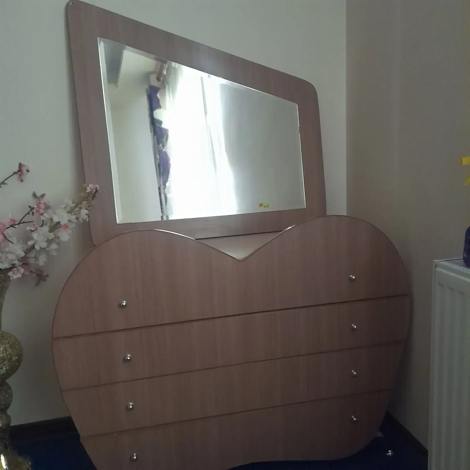 سرویس کمد ودراور وتخت نوجوان درحدنو تمام چوب|تخت و سرویس خواب|ساوه, |دیوار