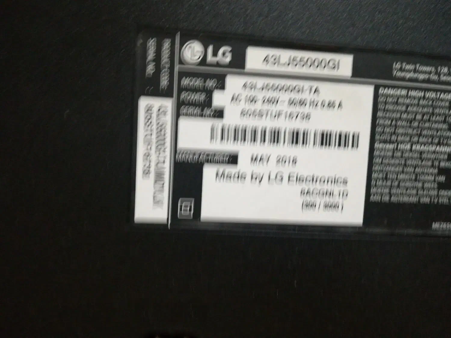 تلویزیون ال جی 43 اینچ در حد نو|تلویزیون و پروژکتور|رشت, حسین آباد|دیوار