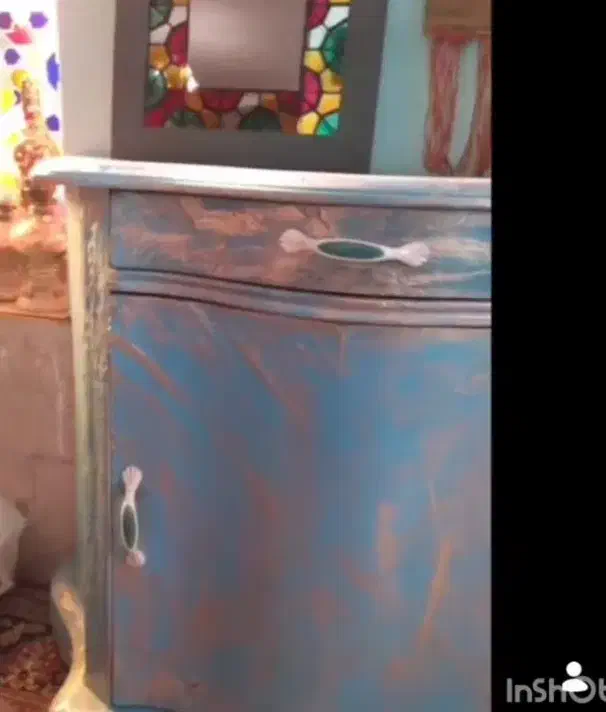 دراور چوبی سندبلاست پتینه|جاکفشی، کمد، دراور|مشهد, جاهد شهر|دیوار