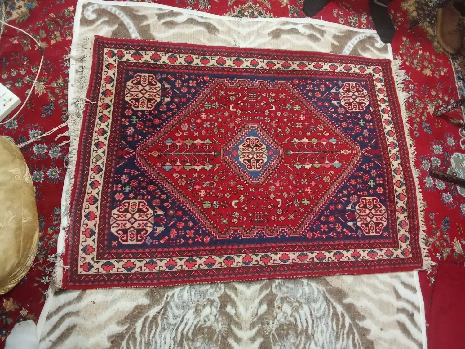 قالیچه دست باف قدیمی|فرش|فارسان, |دیوار