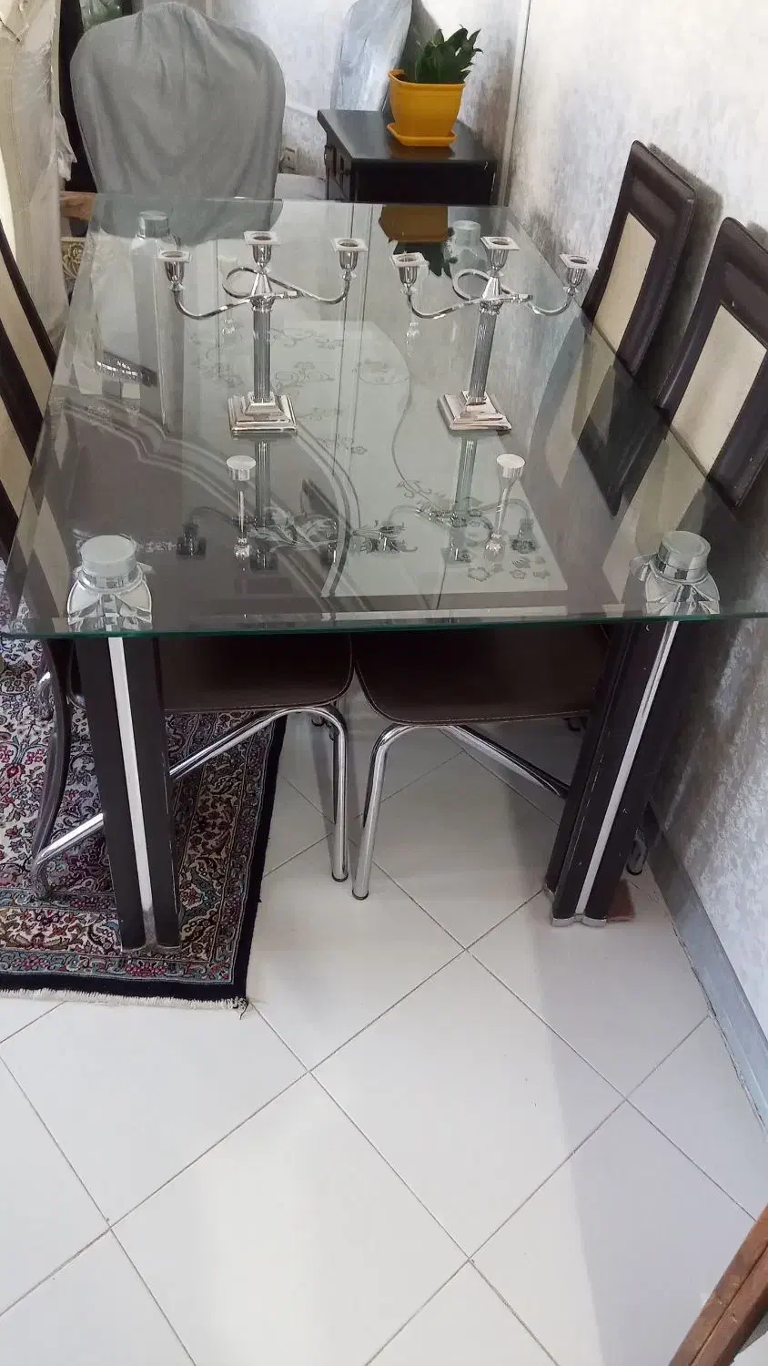 میز نهار خوری 6 نفره شیشه تراش خورده|میز و صندلی غذاخوری|همدان, |دیوار