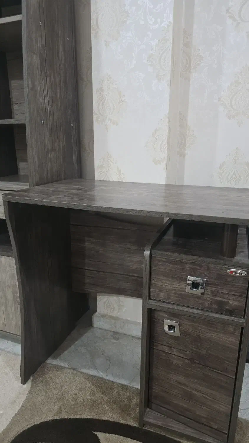 میز و کتابخانه ام دی اف|کتابخانه، شلف، قفسههای دیواری|دزفول, |دیوار