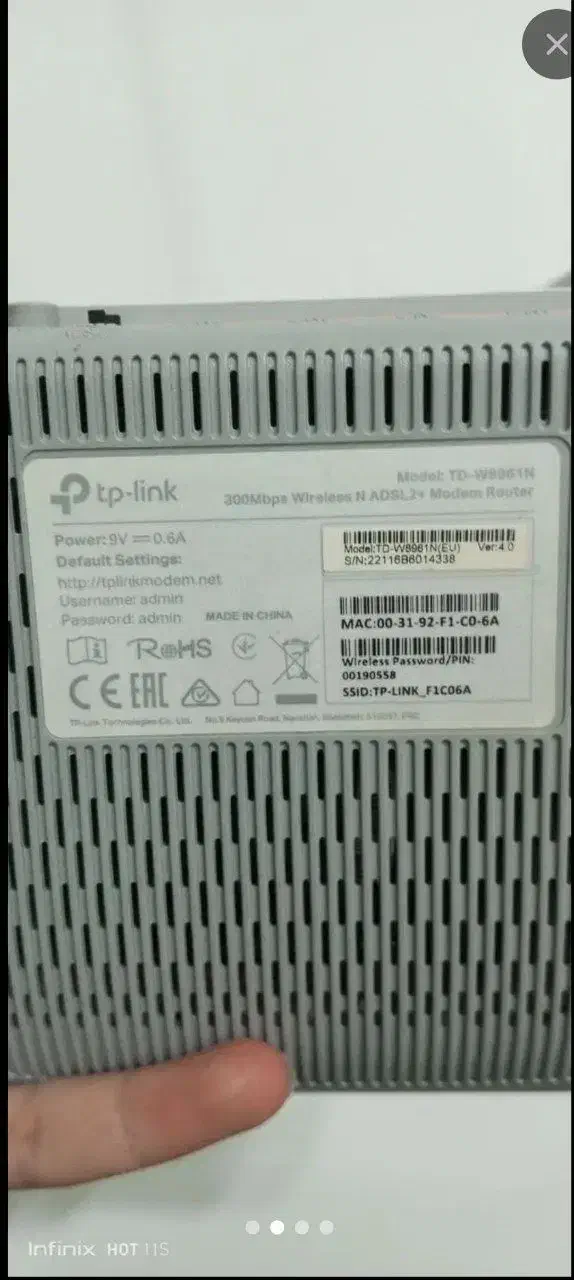 مودم خط ثابت در حد نو دو ماه کارکرد|مودم و تجهیزات شبکه|زهک, |دیوار