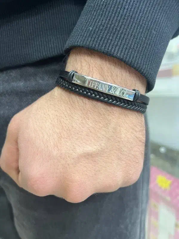 دستبند چرم و زنجیر مردانه هدیه روز مرد|بدلیجات|کرمان, |دیوار