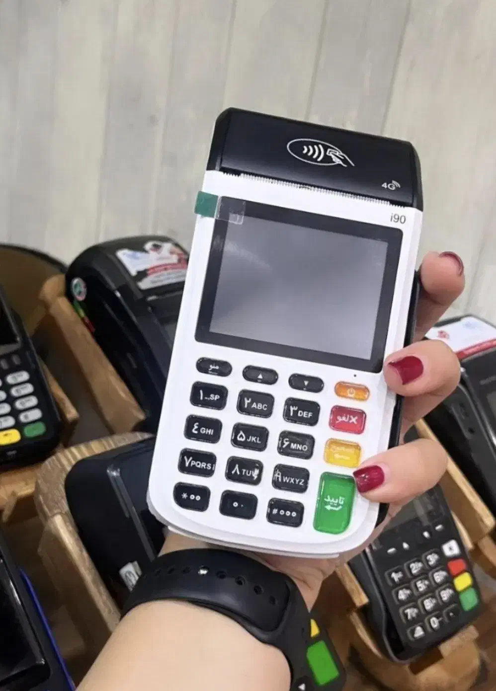دستگاه کارتخوان سیار (دگمه شیشه ای )اقساطی  i90|فروشگاه و مغازه|قزوین, |دیوار