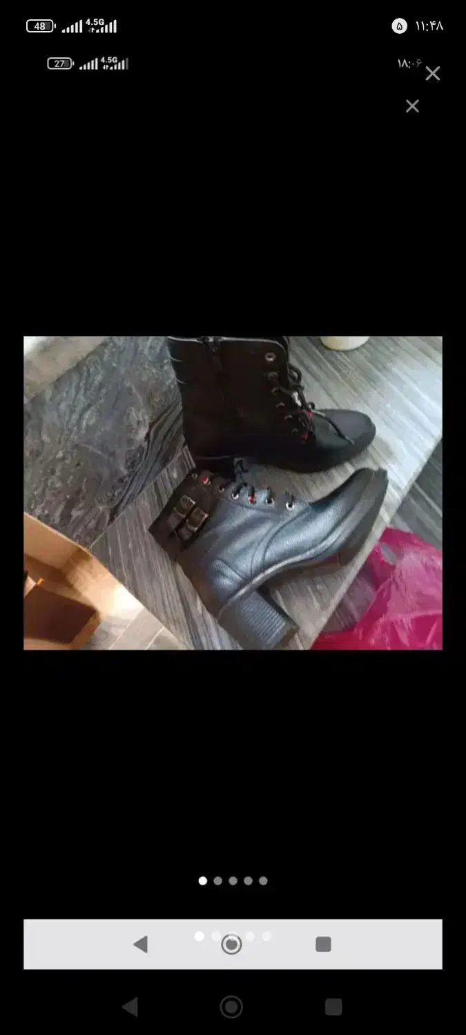 بوت مشکی و صورتی خزدار|کیف، کفش، کمربند|ورامین, ورامین|دیوار