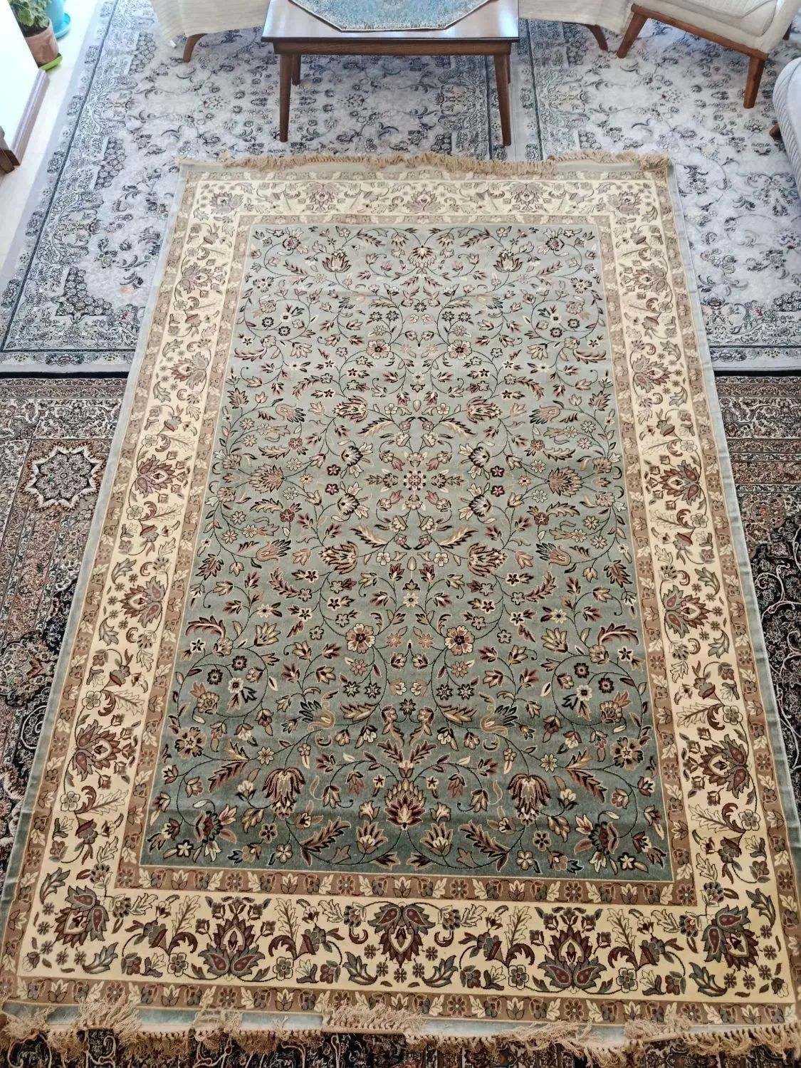 فرش نخ حریر۶متری۹۰۰شانه تراکم ۲۵۵۰بافت امارات عربی|فرش|کرج, فاز ۴ مهرشهر|دیوار