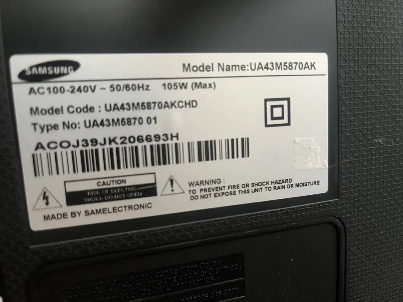 تلویزیون ۴۳ اینچ Samsung مدل 43m5870|تلویزیون و پروژکتور|بندر انزلی, معلم|دیوار
