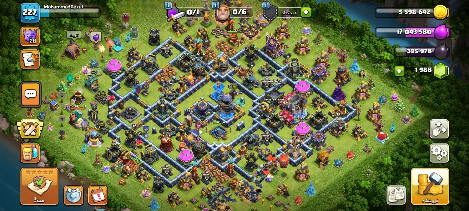 اکانت کلش تاون هال ۱۸ به همراه اکانت رویال لول ۳۸|کنسول، بازی ویدئویی و آنلاین|تهران, الهیه|دیوار