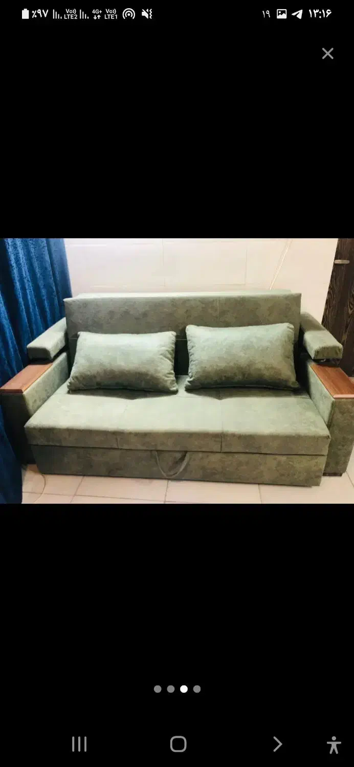کاناپه تخت شو دونفره و سالم|تخت و سرویس خواب|فردوس (خراسان), |دیوار