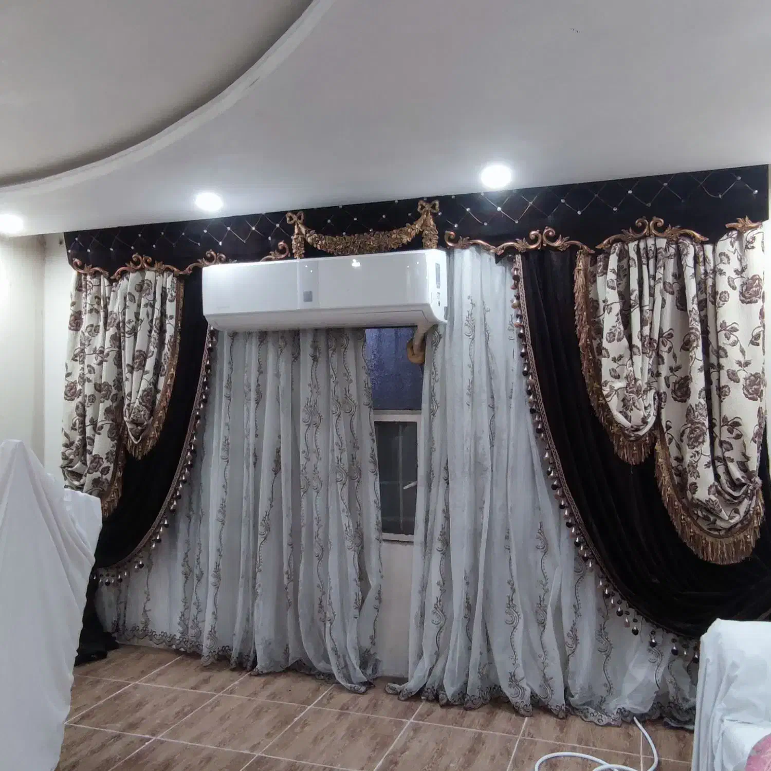 پرده پذیرایی شیک ومجلل|پرده، رانر، رومیزی|اهواز, کوی باهنر|دیوار