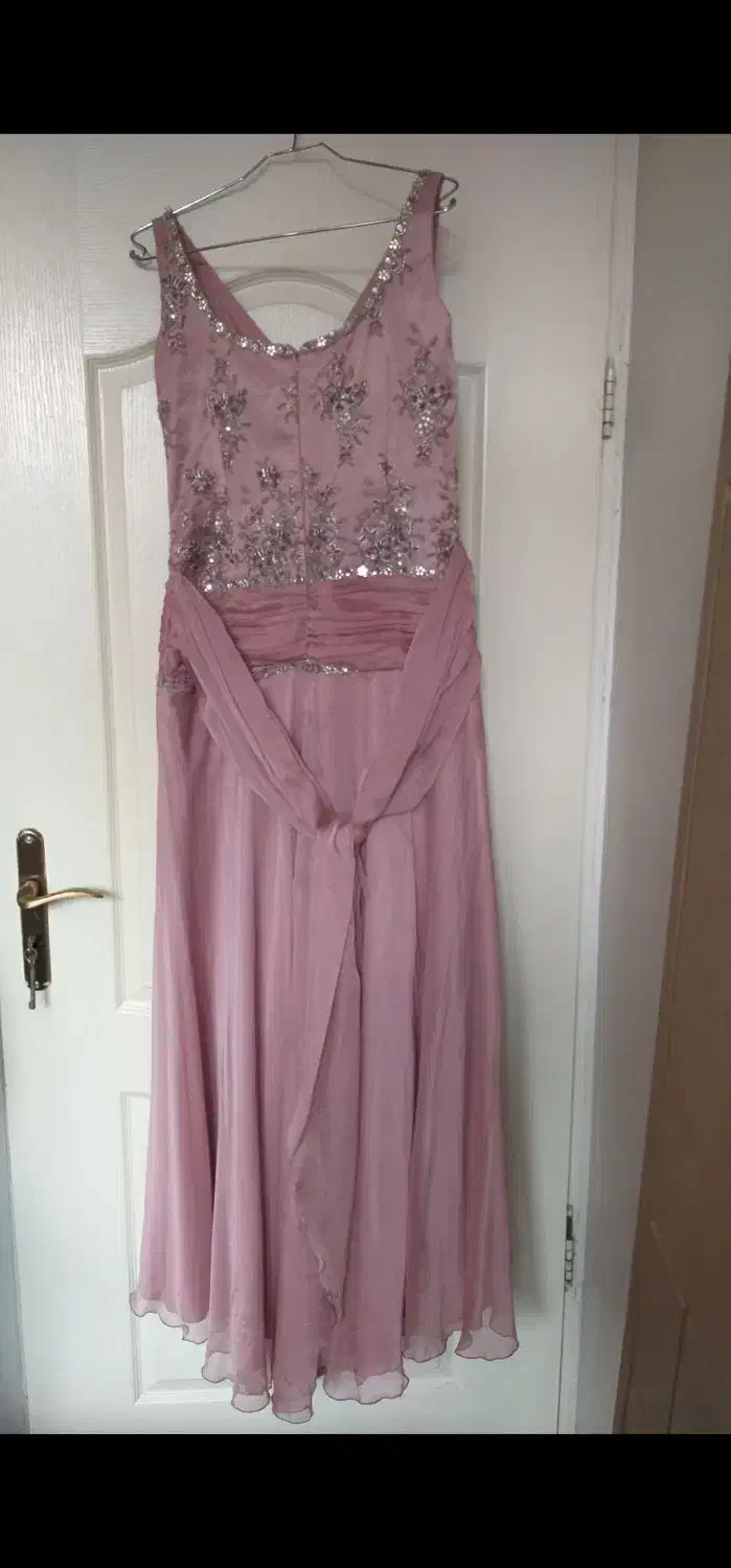 لباس مجلسی صورتی حریر گیپور همراه کت|لباس|ری, شهادت|دیوار