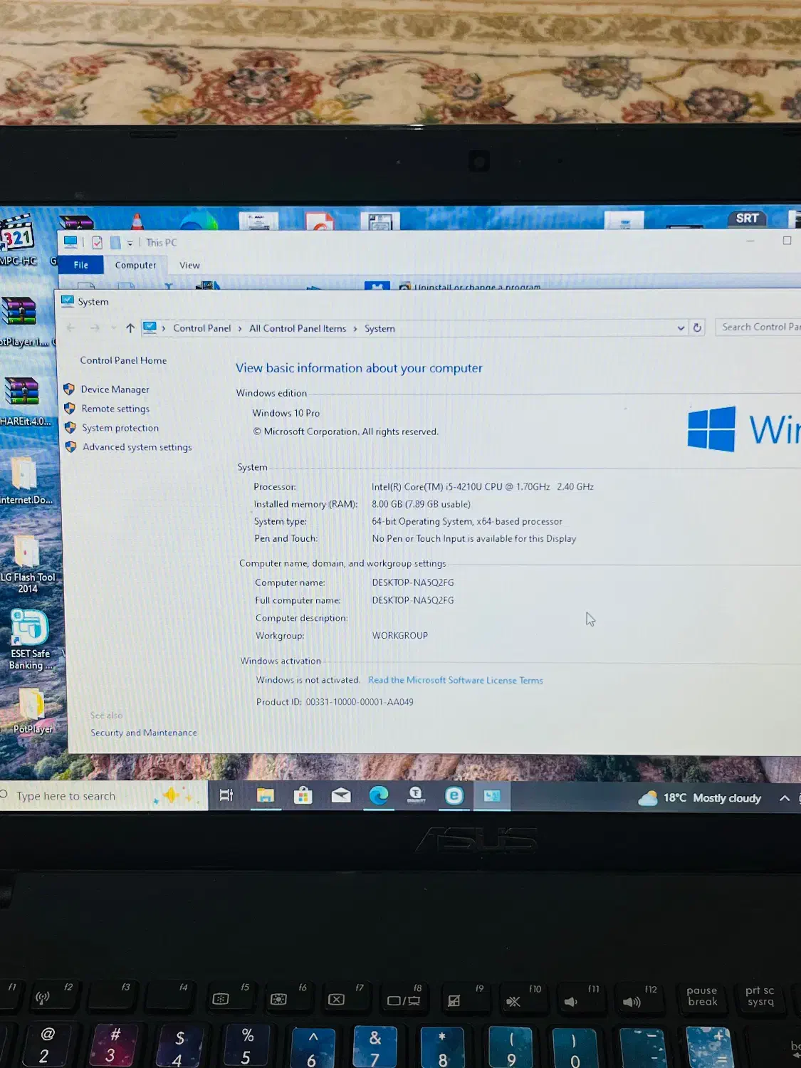 لپ‌تاپ ASUS X550LA سالم|رایانه همراه|کرمانشاه, |دیوار