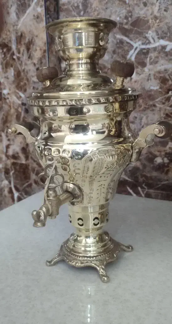 سماور زغالی1لیتری قلم کاری|سماور، چای‌ساز، قهوه‌ساز|تبریز, |دیوار