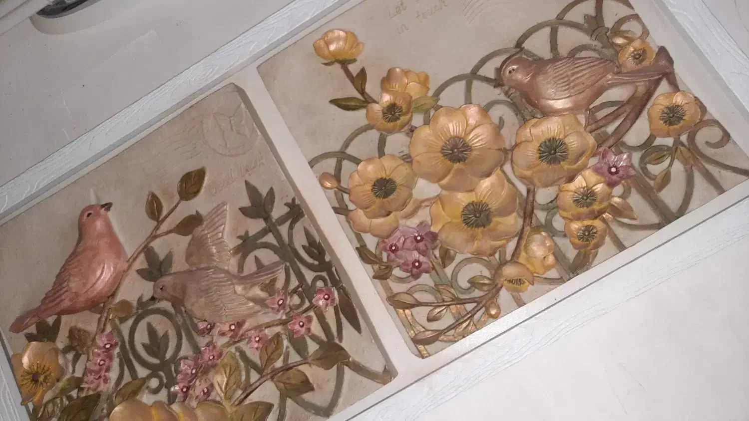 تابلو برجسته گل و پرنده|تابلو، نقاشی، عکس|بهارستان, |دیوار