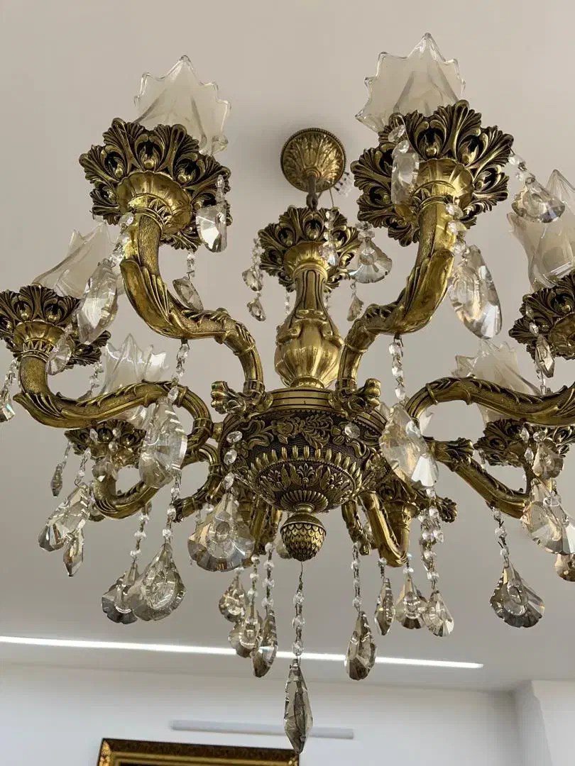 لوستر برنز  ۸شاخه|لوستر و چراغ آویز|قم, انسجام|دیوار