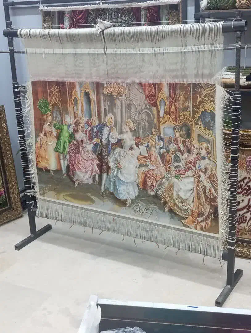 تابلو فرش نفیس چله ابریشم|تابلو فرش|اصفهان, باتون|دیوار