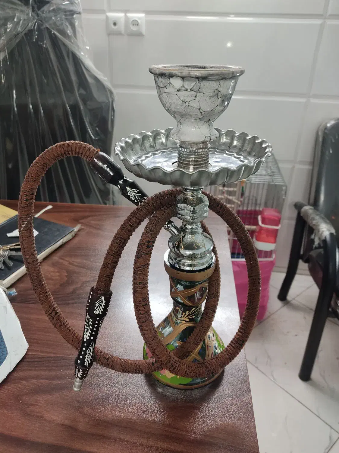 قلیان برنجی آبکاری شده نو|صنایع دستی و سایر لوازم تزئینی|قم, زاد|دیوار