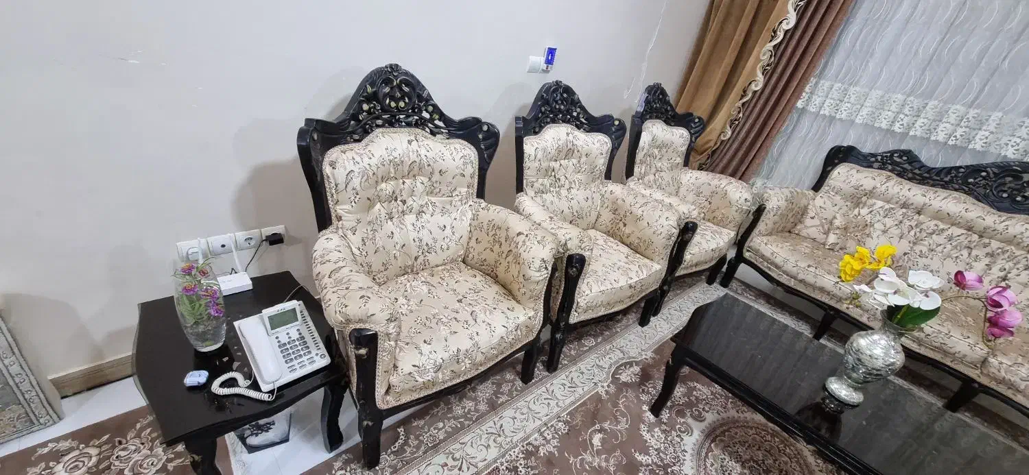 مبل استیل ۹ نفره با میز جلو مبلی و عسلی، در حد نو|مبلمان خانگی و میز عسلی|خرمدره, |دیوار