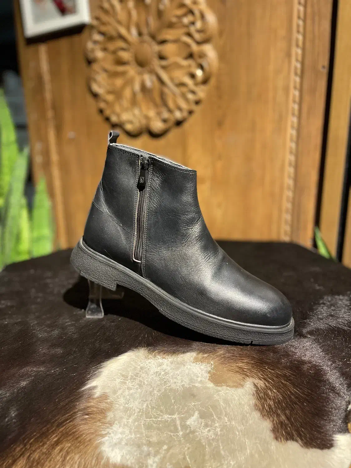 بوت تک زیپ چرم طبیعی|کیف، کفش، کمربند|قم, صفائیه|دیوار