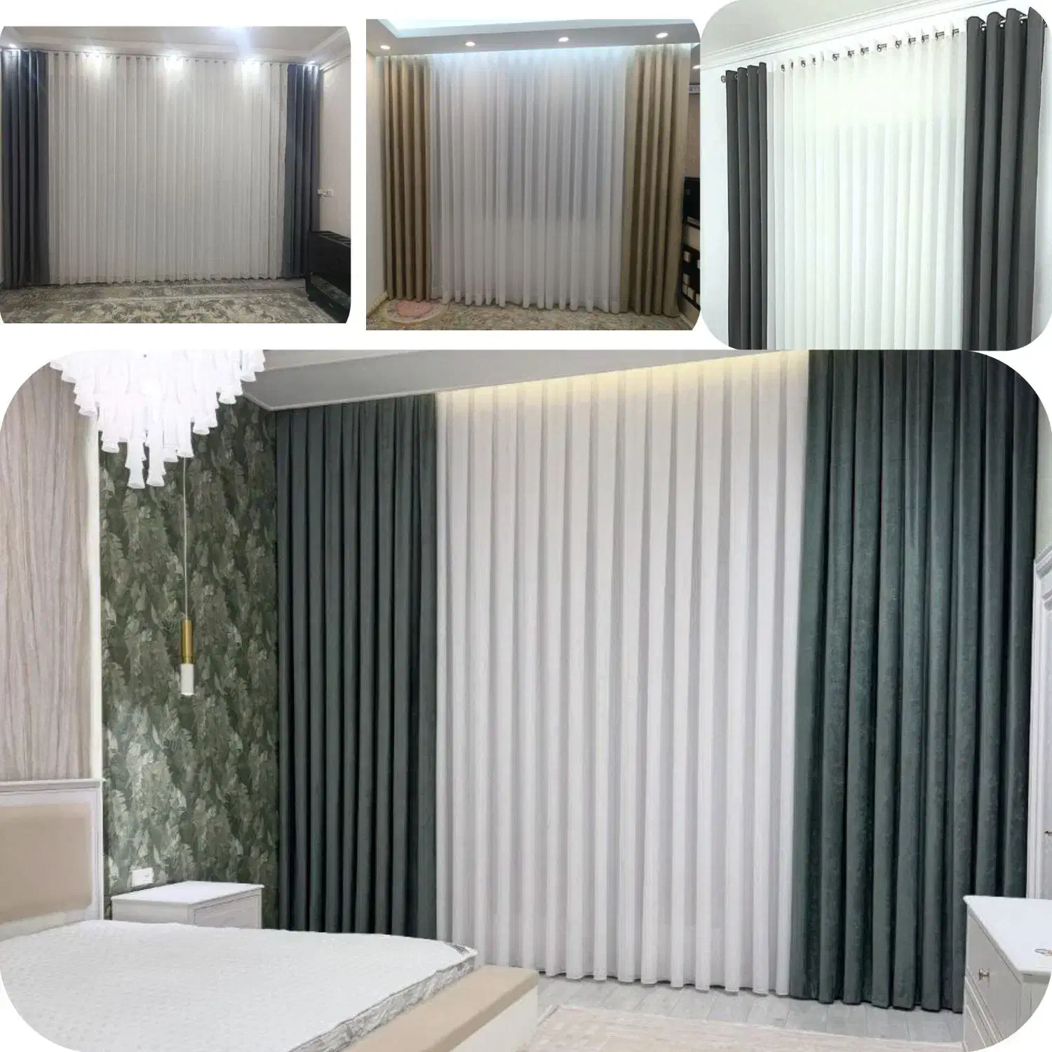 پرده آماده و فوری پانچی مینیمال زبرا ورتیکال|پرده، رانر، رومیزی|قزوین, |دیوار