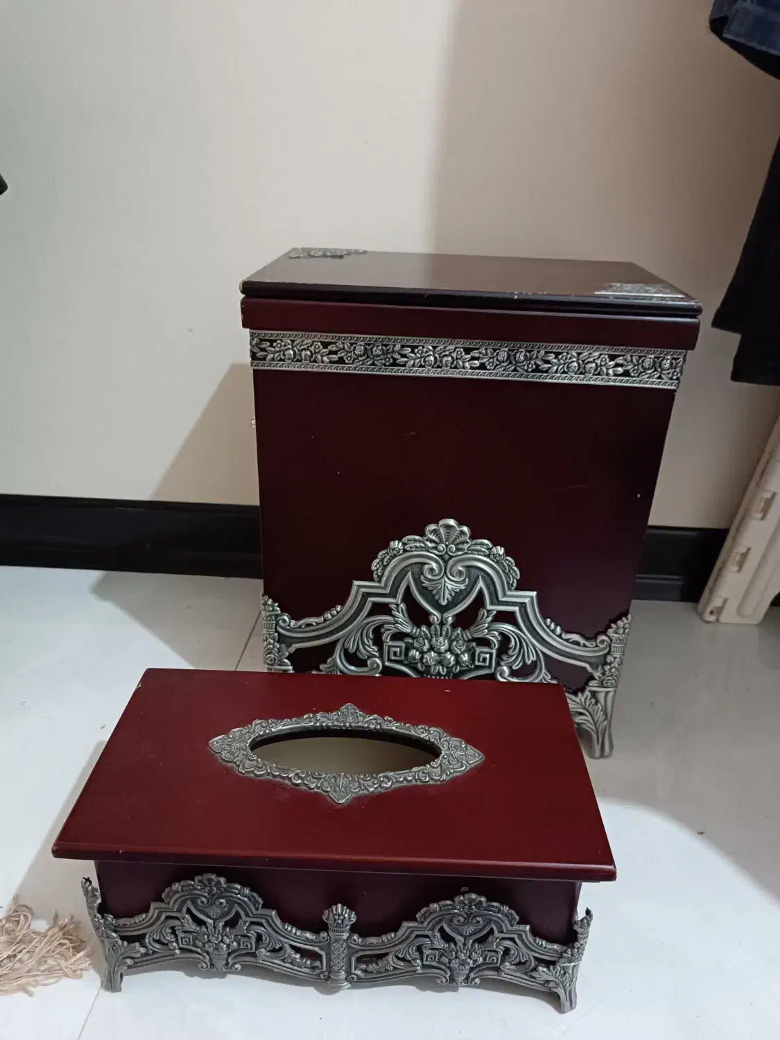 جا دستمال کاغذی و سطل چوب|صنایع دستی و سایر لوازم تزئینی|تهران, منیریه|دیوار