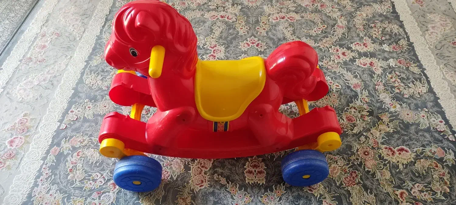 اسب دو کاره چرخ دار و راکر|اسباببازی بچه|آستانه اشرفیه, |دیوار