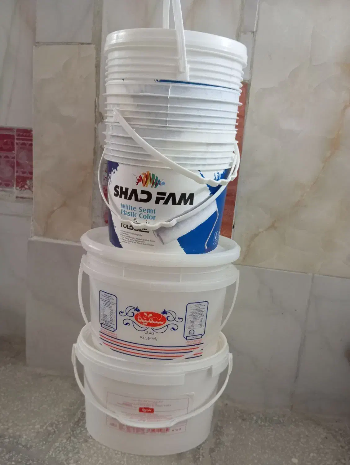 سطل کشک و رنگ ( شسته شده )|ظروف نگهدارنده، پلاستیکی، یک‌بارمصرف|قم, سید معصوم|دیوار