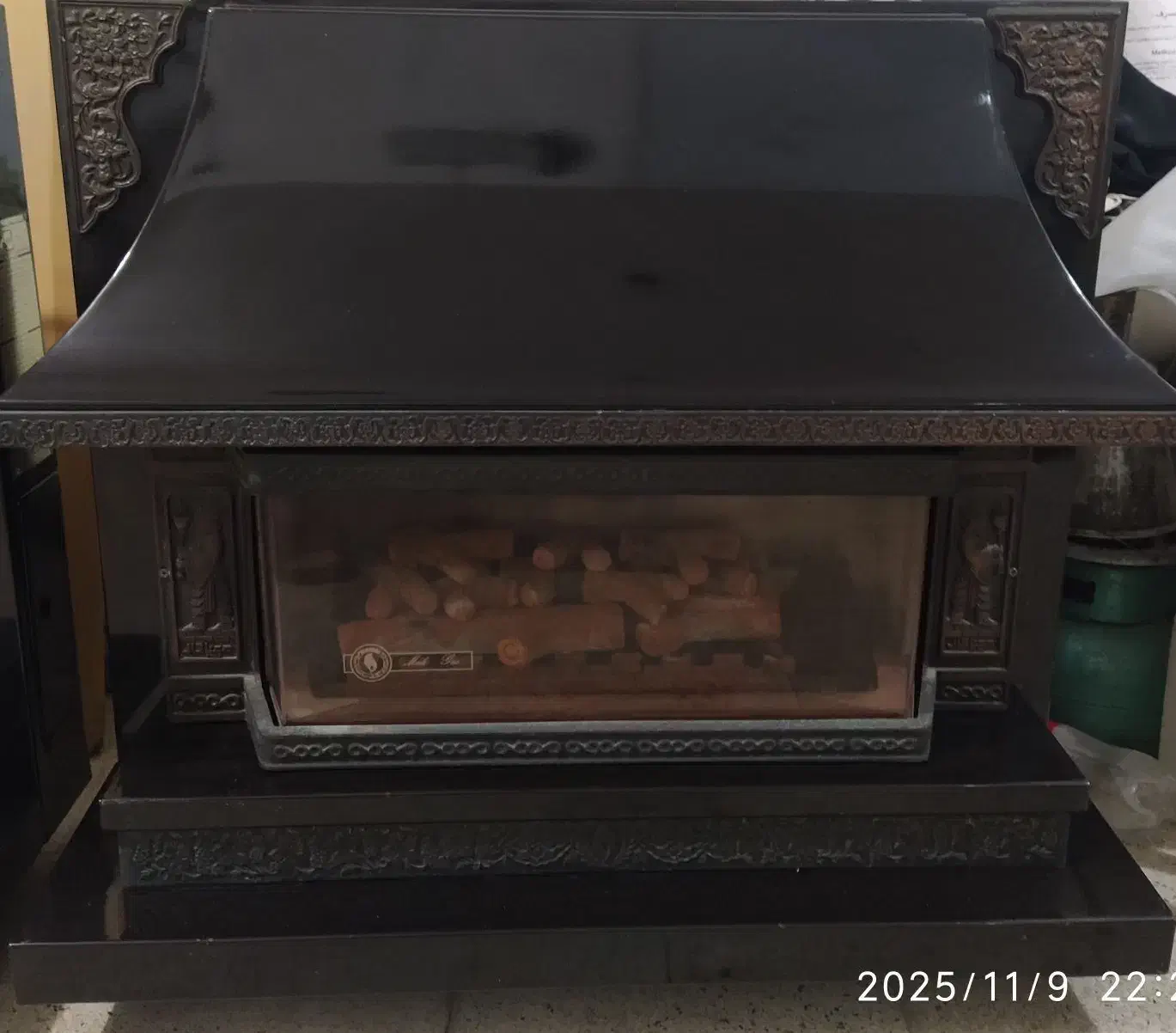 بخاری شومینه دوشعله تمام چدن|بخاری، هیتر، شومینه|سلماس, |دیوار