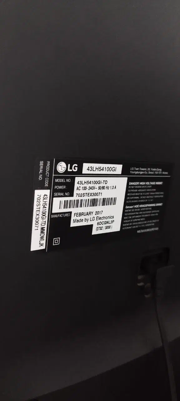 led43 lg|تلویزیون و پروژکتور|رشت, سلیمانداراب|دیوار