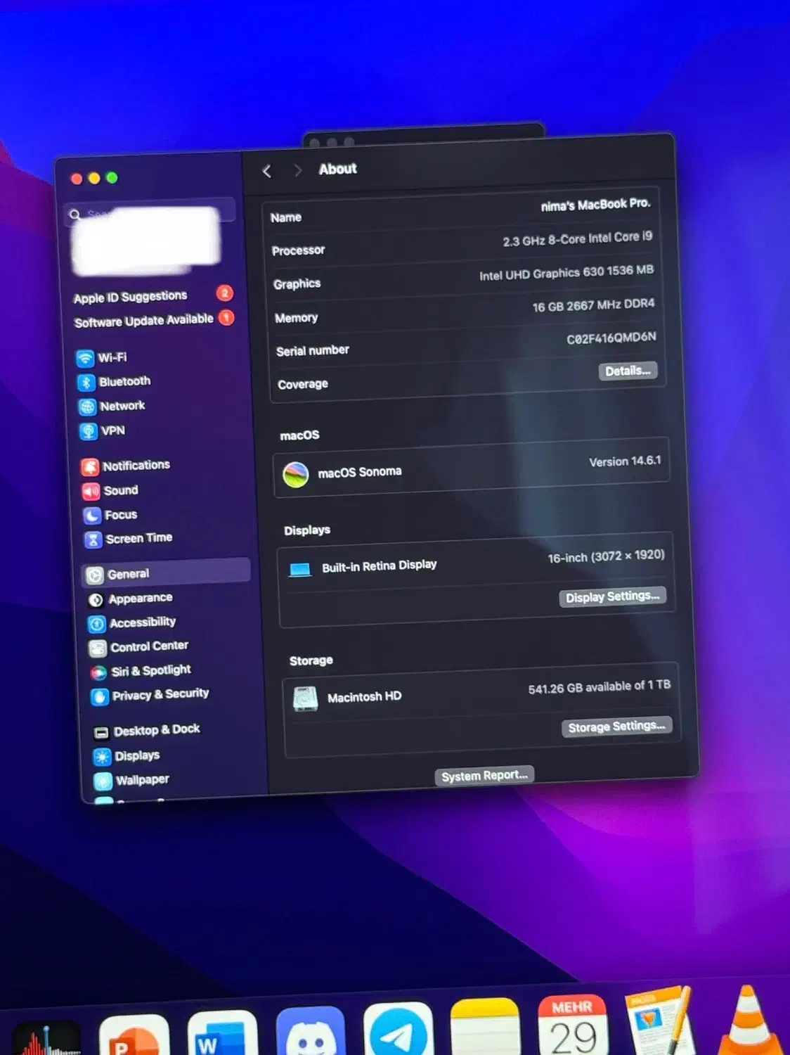 مک بوک پرو 2019 / رم ۱۶/ یک ترابایت/ core i9|رایانه همراه|تهران, کوهک|دیوار
