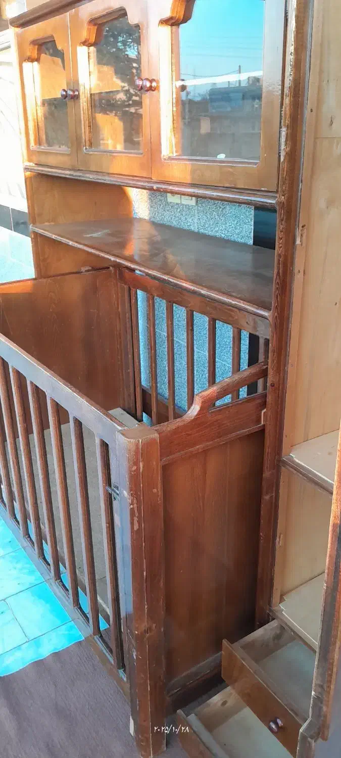 تخت خواب کودک وکمد|تخت و سرویس خواب|آق قلا, |دیوار