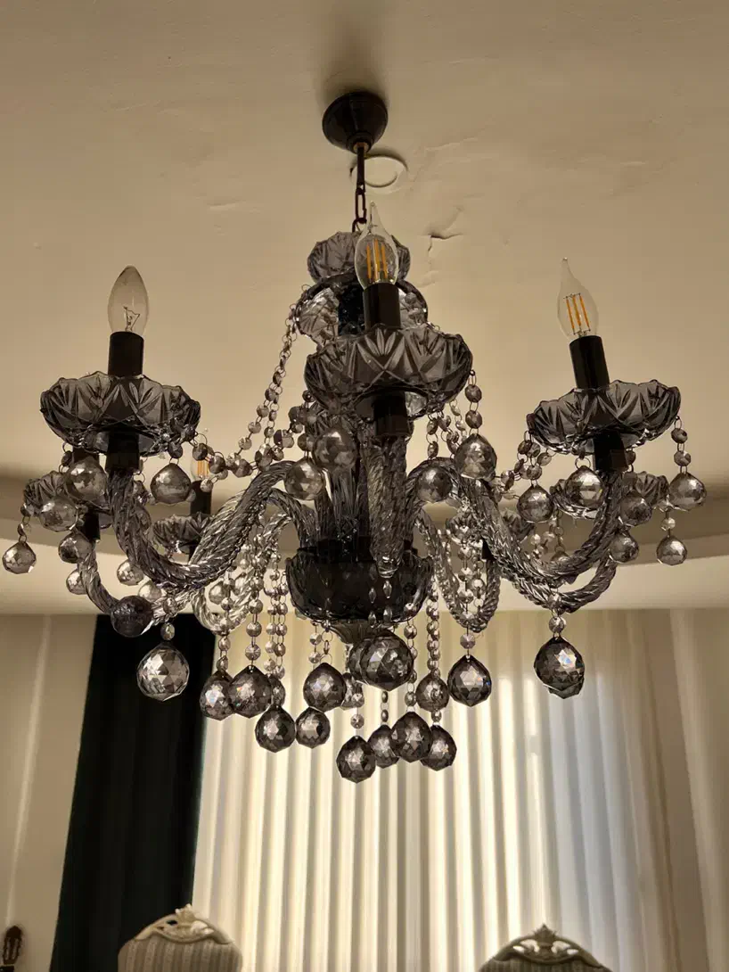 جفت لوستر  باکارات در حد نو|لوستر و چراغ آویز|کیش, |دیوار