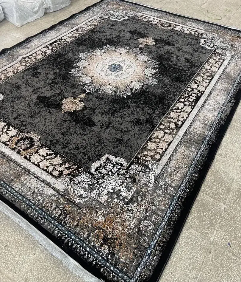 فرش ماشینی مجلل ورساچه زمینه ذغالی ++)/|فرش|اصفهان, عطار نیشابوری|دیوار