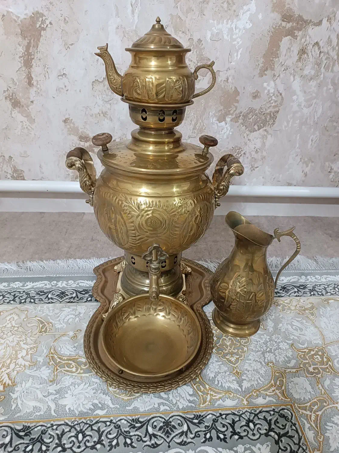 سماور برنز|سماور، چای‌ساز، قهوه‌ساز|تبریز, |دیوار