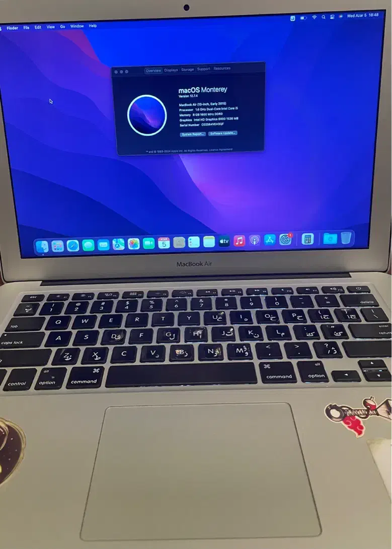 مک بوک ایر ۱۳ اینچ ۲۰۱۵|رایانه همراه|اصفهان, خانه اصفهان|دیوار