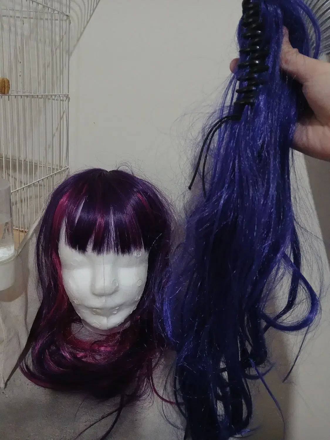 مو مصنوعی بنفش|آرایشی، بهداشتی، درمانی|گرگان, |دیوار