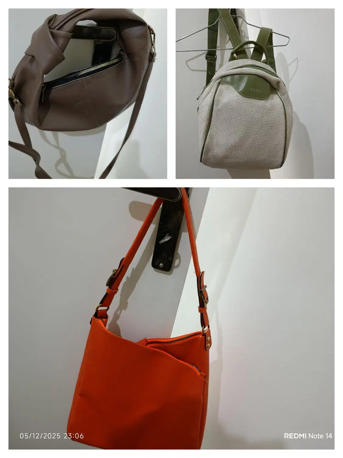 تعدادی کیف و کوله|کیف، کفش، کمربند|قدس, شهر‌قدس|دیوار