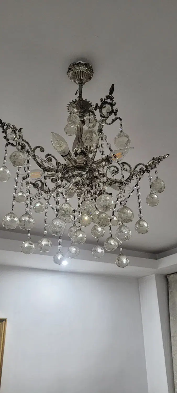 لوستر برنجی و کریستال|لوستر و چراغ آویز|ری, شهادت|دیوار