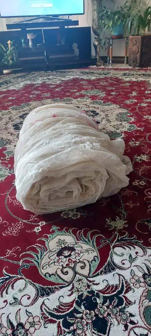 پرده توری گلدار|پرده، رانر، رومیزی|اصفهان, طامه|دیوار