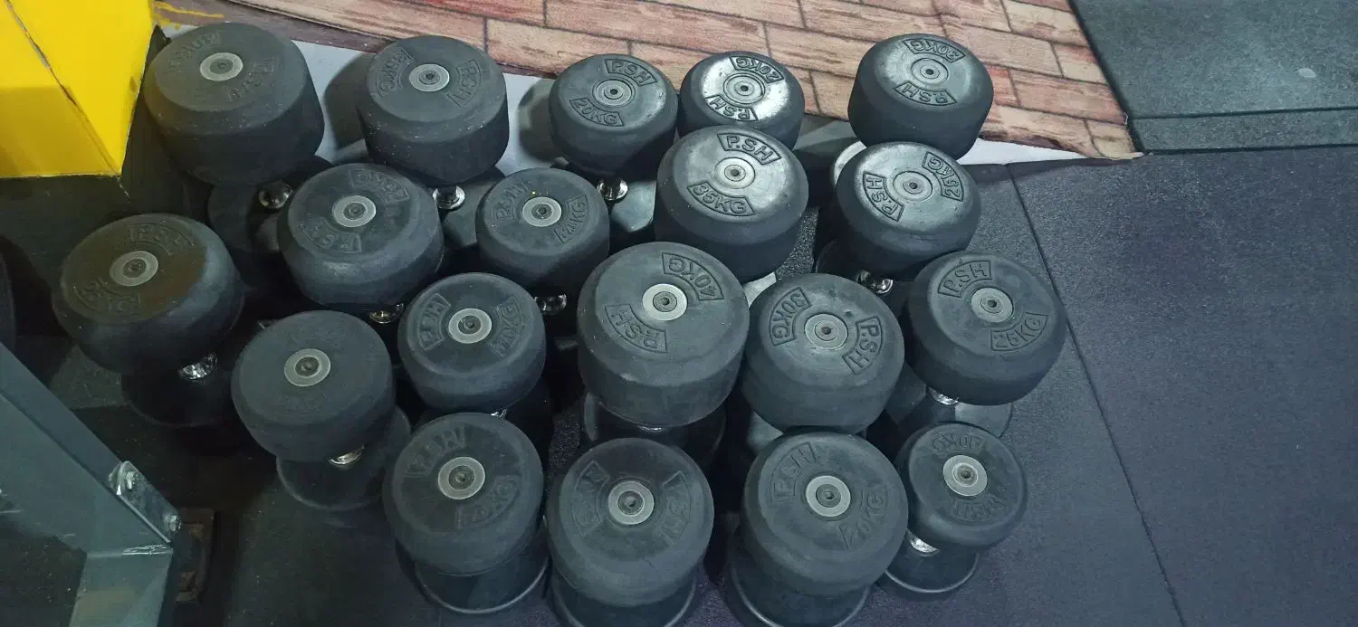 715 کیلو گرم دمبل PSH بهمراه رَک دمبل|تجهیزات ورزشی|رفسنجان, |دیوار