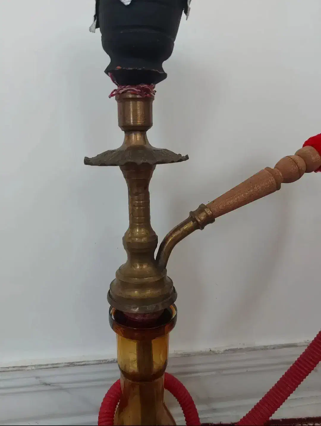 قلیان تنه برنج قدیمی جنس دار|کلکسیون و سرگرمی|لنگرود, |دیوار