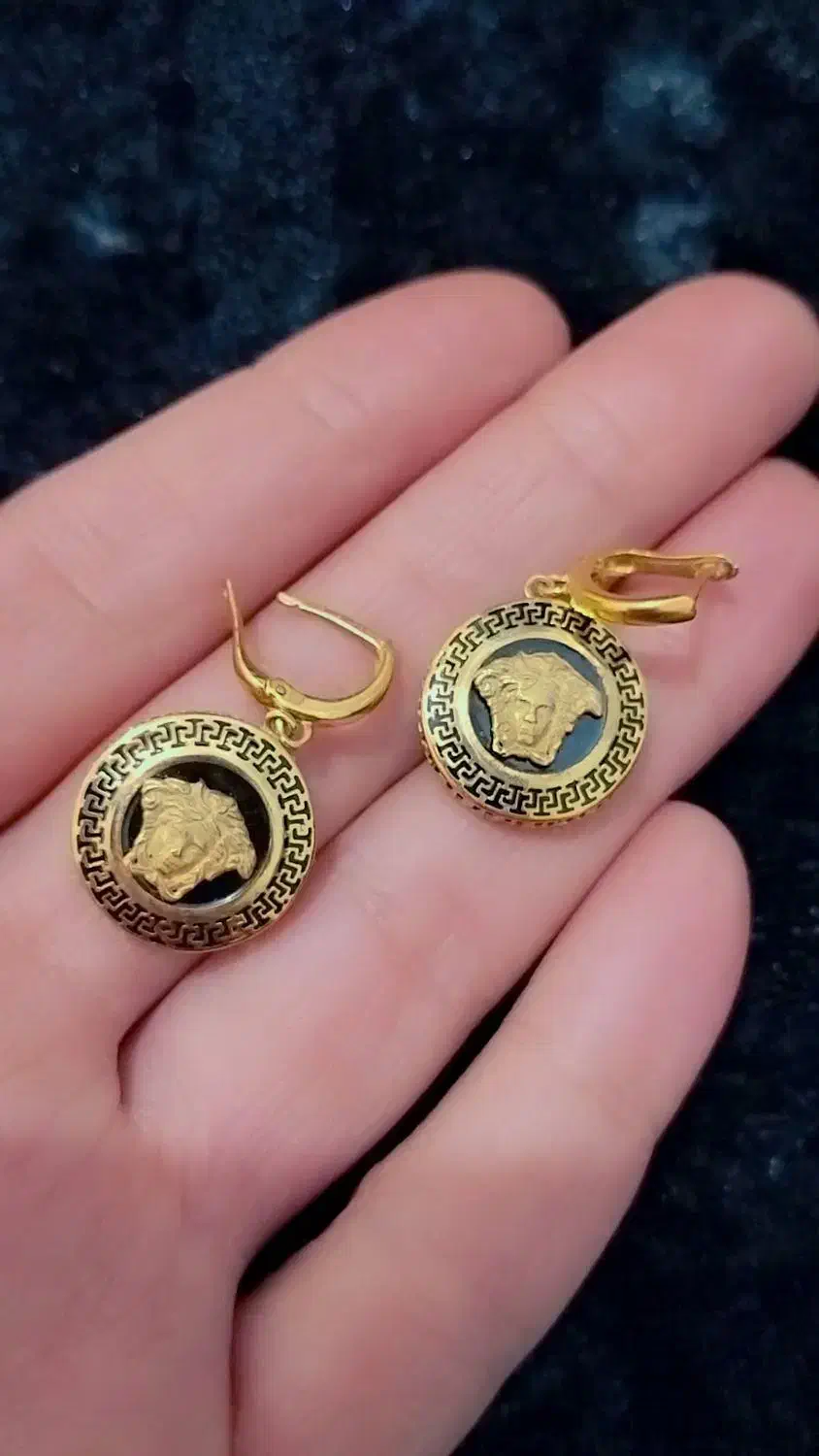 گوشواره ورساچ نقره آبکاری طلایی|جواهرات|رباطکریم, رباطکریم|دیوار