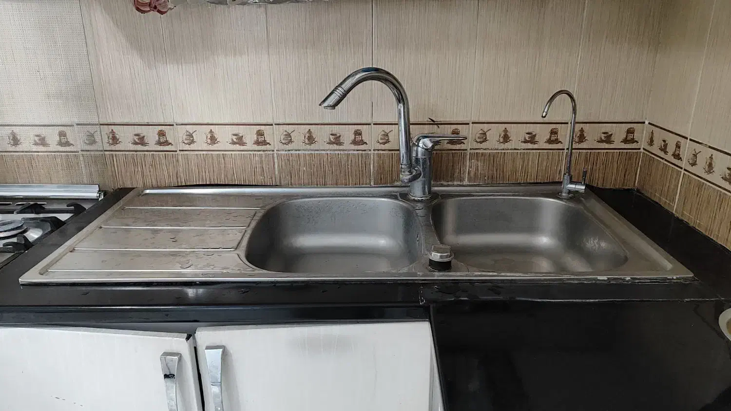 سینک دوقلو|آب‌چکان و نظم‌دهنده ظروف|دامغان, |دیوار