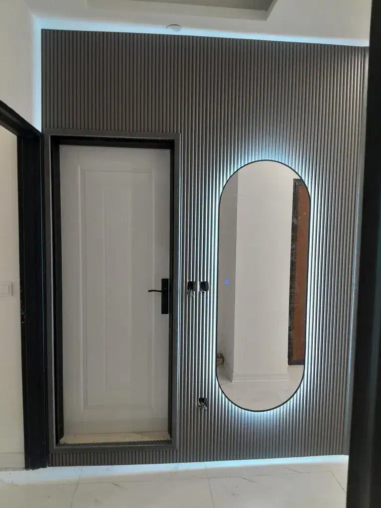 آینه دوسرگرد نوار مشکی همراه نور مخفی همراه ارسال|آینه|ساری, |دیوار