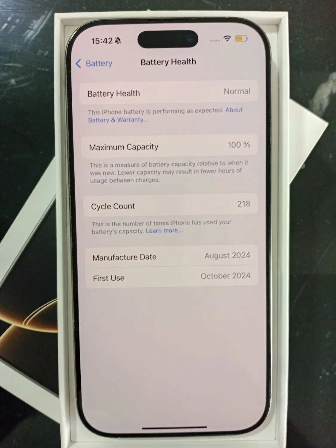 iPhone 16 pro ۲۵۶ GB باطری ۱۰۰|موبایل|کرج, عظیمیه|دیوار