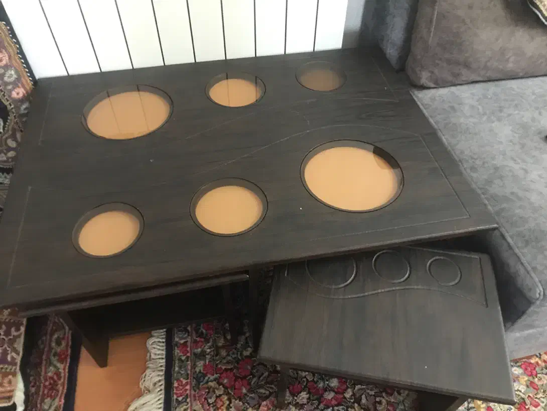میز ۵ تیکه جلومبلی/معاوضه با بخاری کوچک|مبلمان خانگی و میز عسلی|کرمان, |دیوار