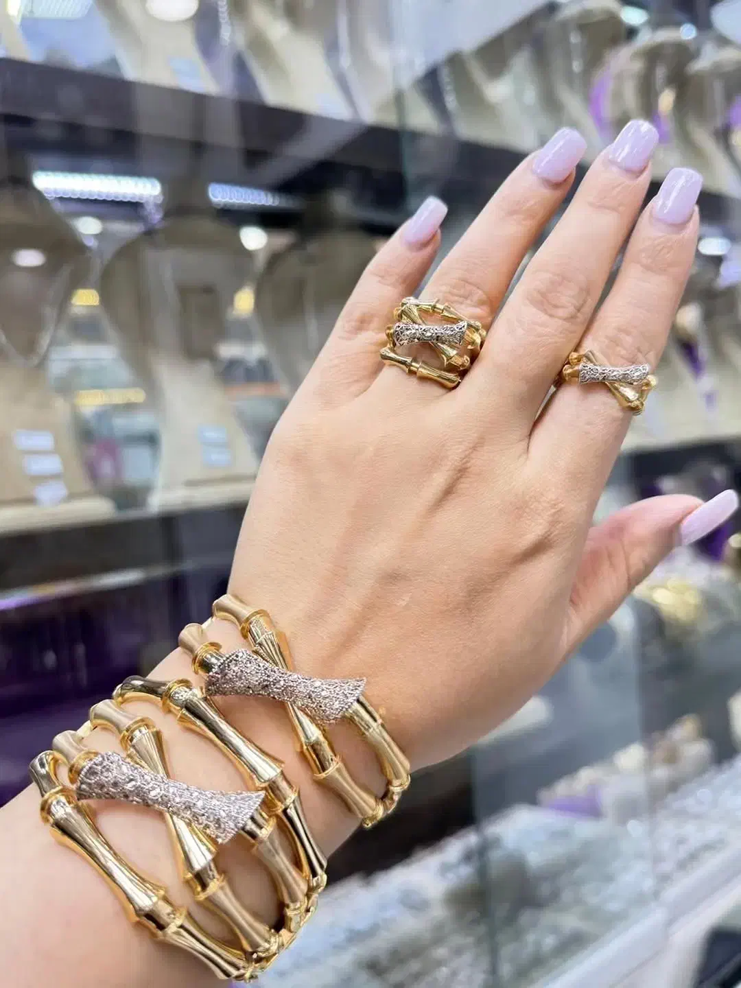 النگو دستبند نقره مدل استخوانی آبکاری طلا(طرح طلا|جواهرات|شیراز, بعثت|دیوار