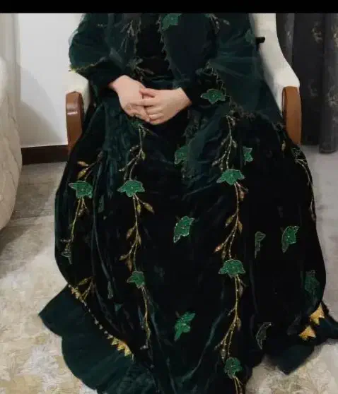 لباس محلی سبز ابریشمی|لباس|دهدشت, |دیوار