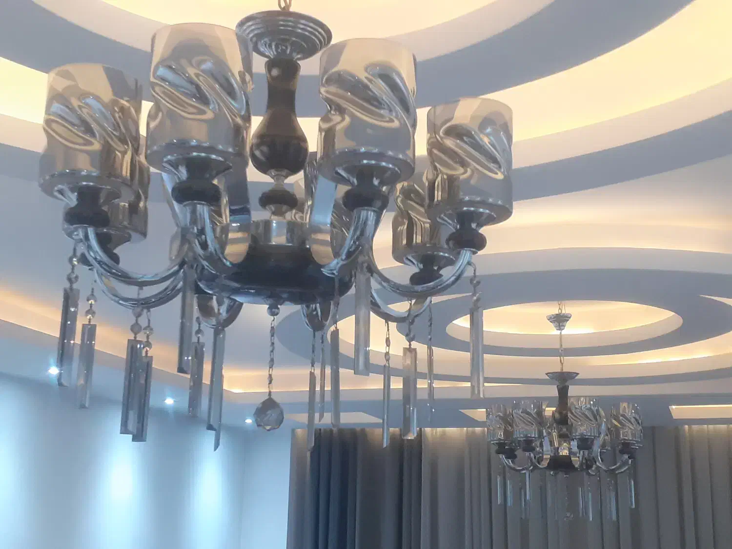 لوستر ۸ شعله برنج با سنگ طبیعی|لوستر و چراغ آویز|نظرآباد, نظرآباد|دیوار